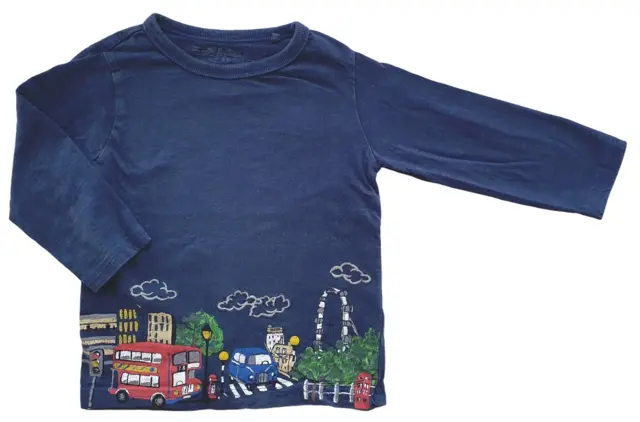 Next mørkeblå langærmet T-shirt str. 86
