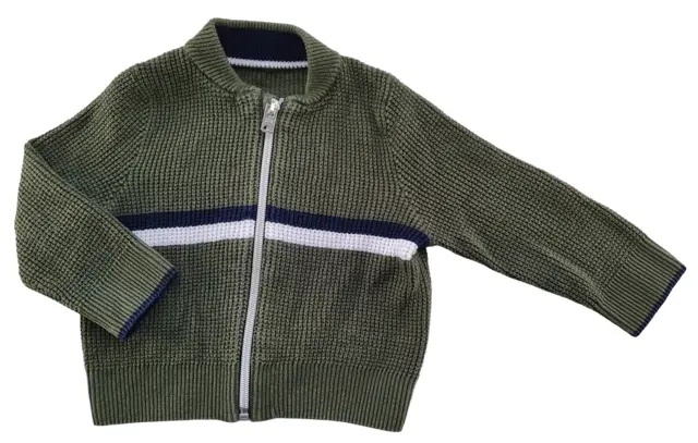 Olivengrøn strikket cardigan str. 68
