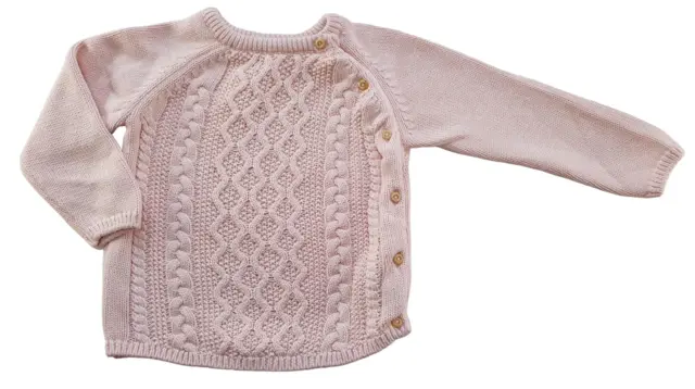 H&M rosa langærmet striktrøje str. 74