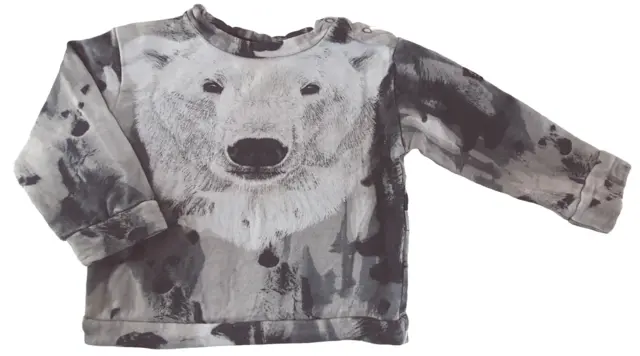 Petit grå langærmet sweatshirt str. 74