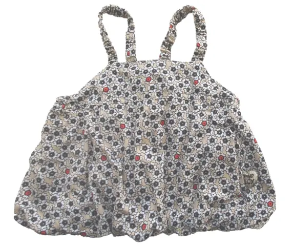 Pomp de lux beige blomstret sommertop str. 2