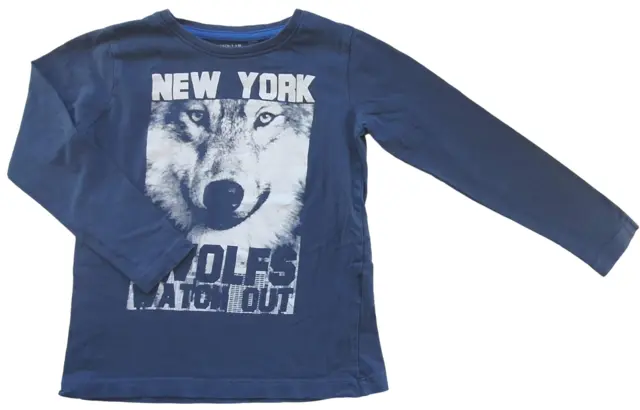 VRS mørkeblå langærmet T-shirt str. 110-116