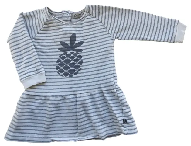 Minymo råhvid stribet sweat-kjole str. 86