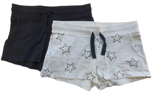 H&M to par sorte-grå  korte shorts str. 140