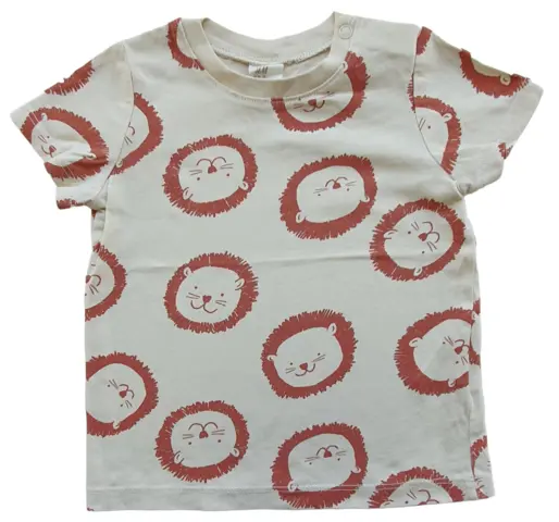H&M lys beige kortærmet T-shirt str. 74