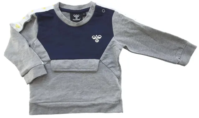 Hummel mørkeblå og lysegrå sweatshirt str. 74