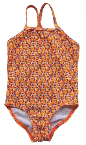 Name it orange blomstret badedragt str. 74-80