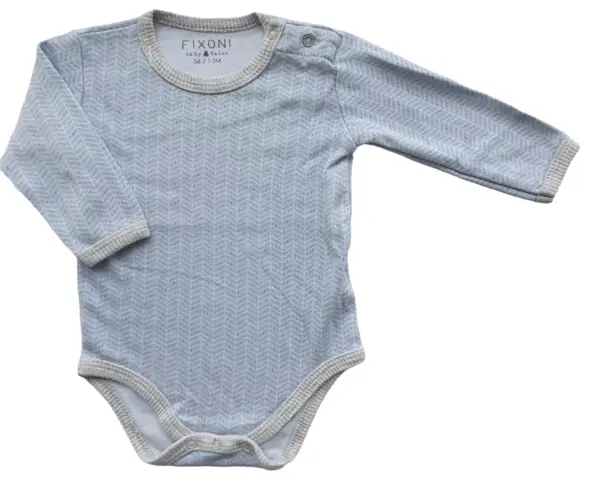 Fixoni lyseblå mønstret body str. 56
