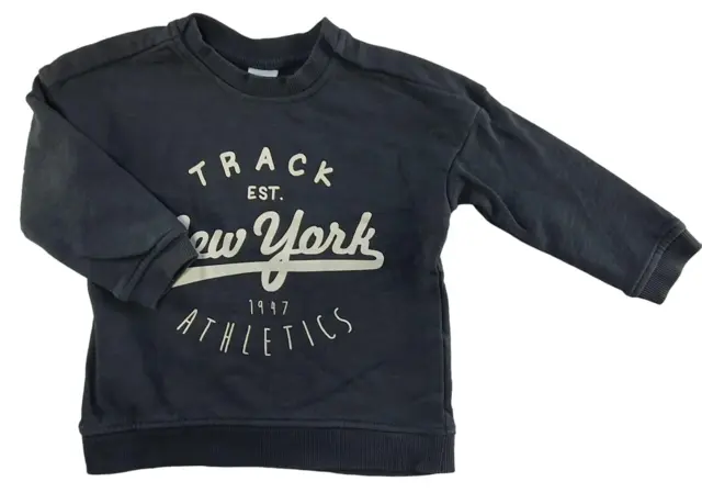 H&M mørkegrå tynd sweatshirt str. 74