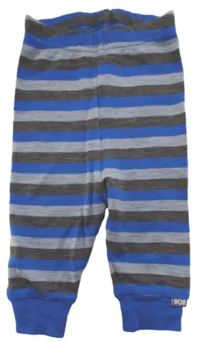 808 blå og gråstribede uld leggings str.56