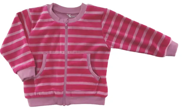 Ny Name it lyserød stribet velour cardigan