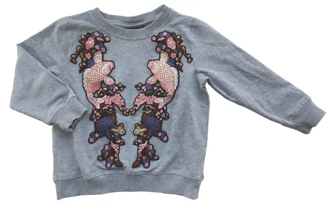 Petit lysegrå langærmet sweatshirt str. 104