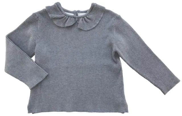 Zara grå langærmet rib bluse str. 98