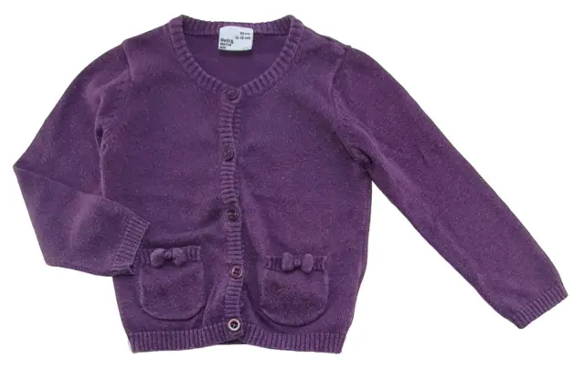 Mads og Mette lilla finstrikket cardigan str. 86