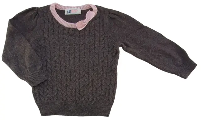 H&M brun langærmet striktrøje str. 92