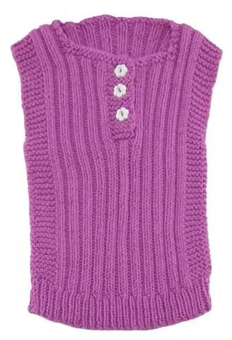 Hjemmestrikket pink vest str. 6-12 mdr
