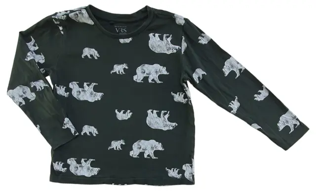 VRS grågrøn langærmet T-shirt str. 110-116