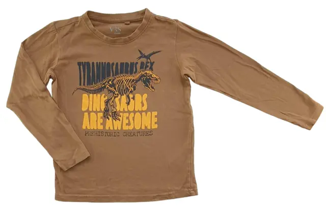 VRS brun langærmet T-shirt str. 110-116