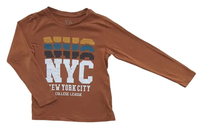 VRS orangebrun langærmet T-shirt str. 110-116