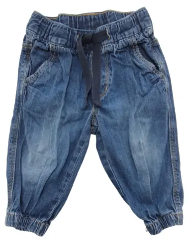 H&M blå pull-on denim bukser str. 74