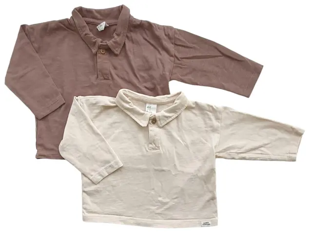 H&M to par langærmede bluser str. 74