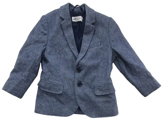 H&M mørkeblå meleret blazerjakke str. 104