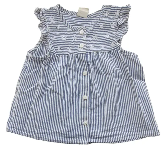 H&M blå og hvidstribet sommertop str. 80