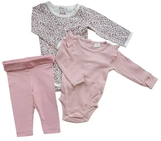 H&M to body's og et par rosa leggings str. 68
