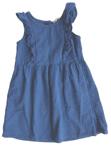 H&M blå ærmeløs sommerkjole str. 110