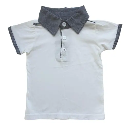 Hvid blød kortærmet T-shirt str. 70
