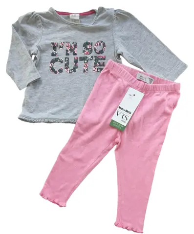 Nye VRS leggings og H&M bluse str. 68