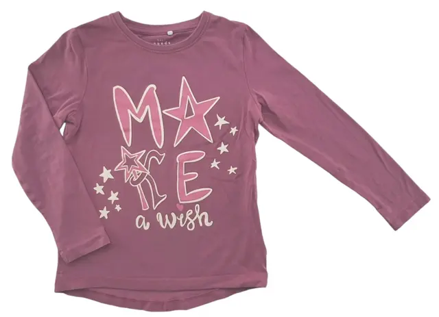 Name it mørk rosa langærmet bluse str. 116