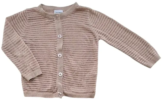 Friends tynd rosa finstrikket cardigan str. 80