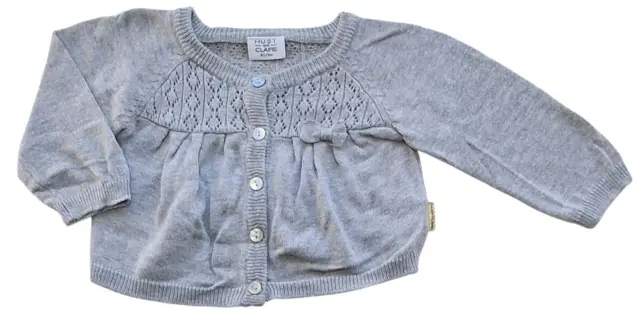 Hust and Claire lysegrå finstrikket cardigan str. 62