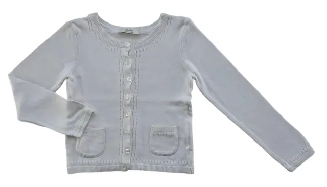 Cikoby råhvid finstrikket cardigan str. 12-18 mdr