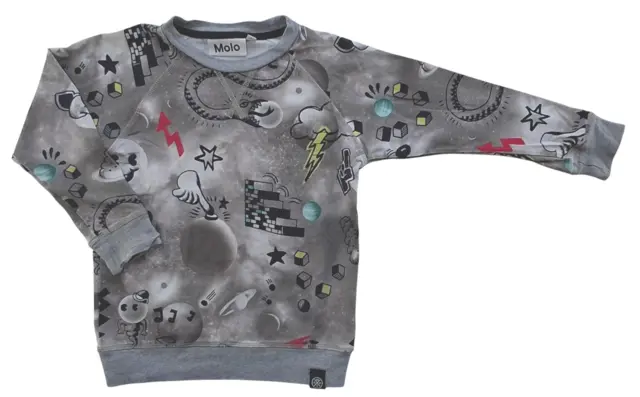 Molo lysegrå langærmet sweatshirt str. 104