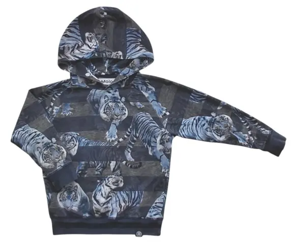 Molo gråstribet langærmet hoodie str. 104