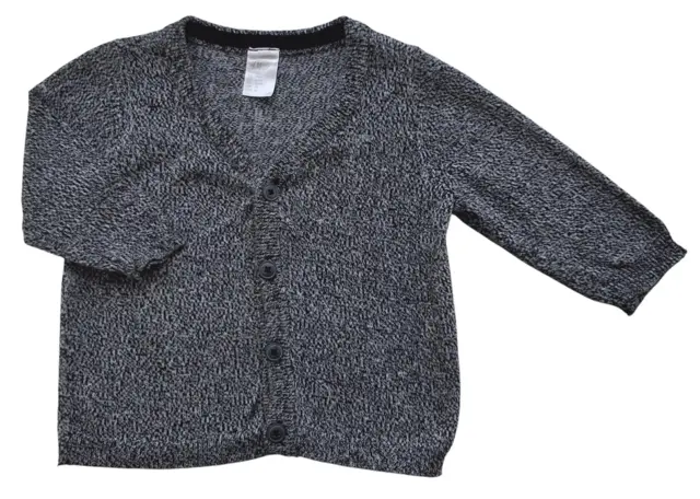 H&M sort og hvid finstrikket cardigan str. 68
