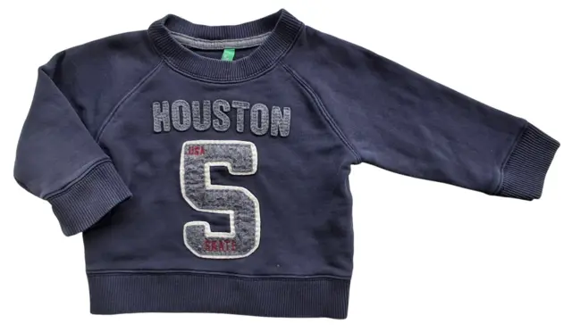 Benetton blågrå langærmet sweatshirt str. 82