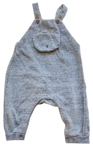 H&M lysegrå melerede sweat overall's str. 74