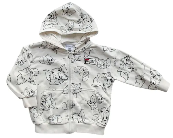 Fila Tom & Jerry råhvid sweatshirt str. 98-104