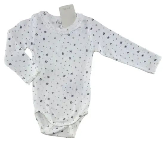 Ny Fixoni hvid småblomstret rib body