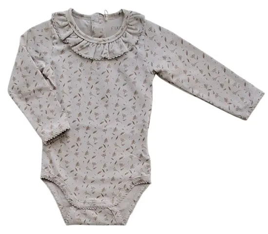 Ny beige langærmet body med print
