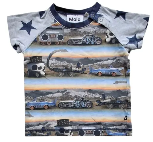 Molo grå kortærmet T-shirt med print str. 92