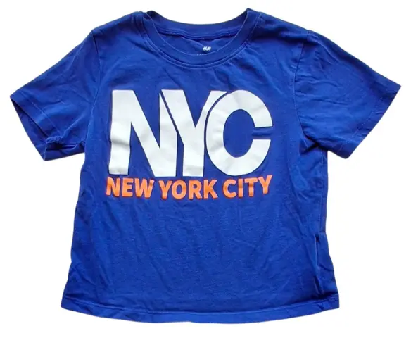 H&M blå kortærmet T-shirt str. 98-104