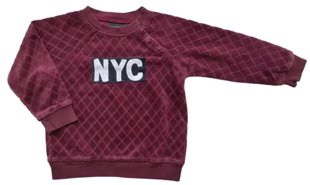 Petit bordeauxrød langærmet sweatshirt str. 86