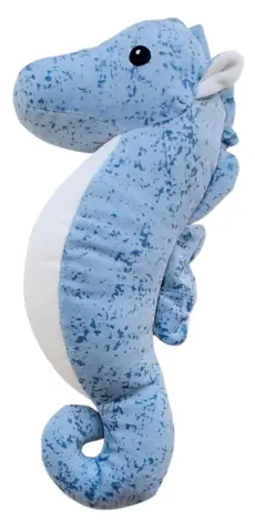 Sød blød lyseblå mønstret søheste-bamse