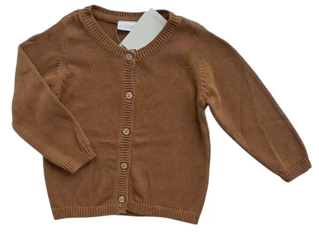 Ny Fixoni lysebrun finstrikket cardigan