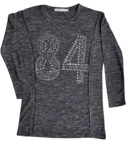 Ny Frankie & Liberty mørkegrå meleret bluse str. 10