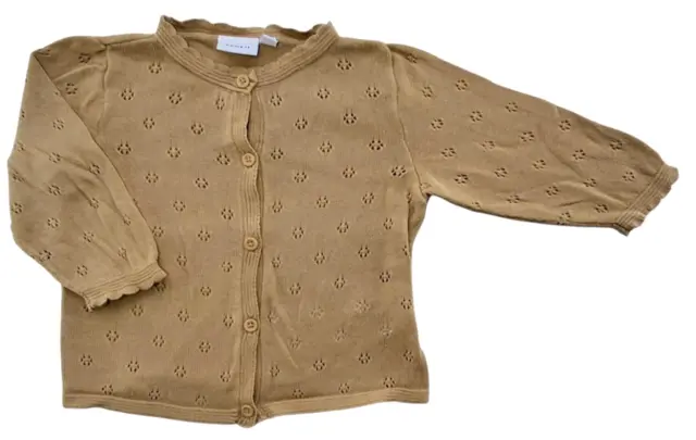 Name it karrygul finstrikket cardigan str. 68